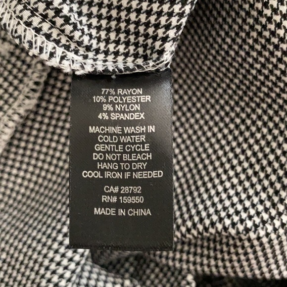 Massimo Fabbro Italy | Houndstooth Front Seam Pull On Crop Pants Black/White 10 - Picture 6 of 11